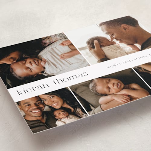 This is a onyx grand birth announcements with standard by chocomocacino called concha printing on smooth signature in grand