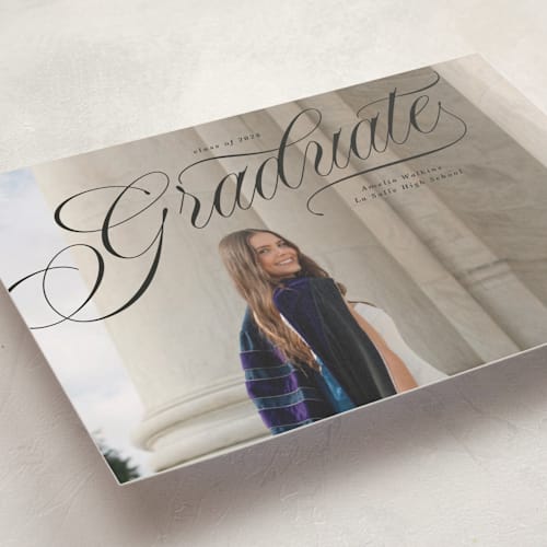 This is a ink graduation announcements with standard by Tamara Hilje called nostalgia printing on recycled smooth signature in grand