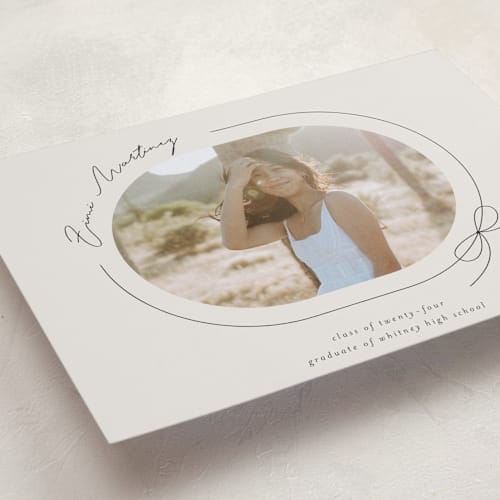 This is a latte graduation announcements with standard by Blustery August called etna printing on recycled smooth signature in grand