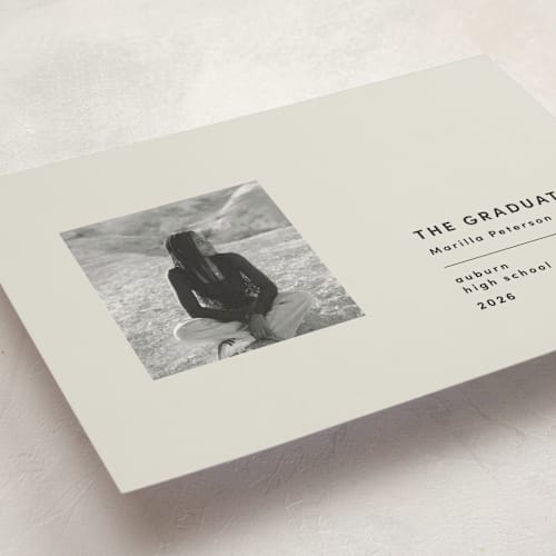 This is a sandstone graduation announcements with standard by Bryanna Mehner called modern achievement printing on recycled smooth signature in grand
