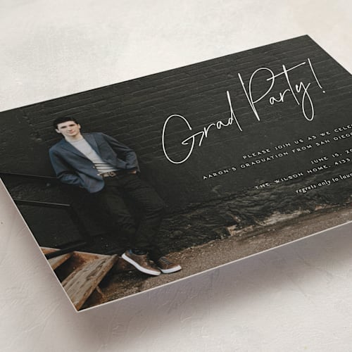 This is a cloud graduation invitations with standard by Christie Garcia called written printing on recycled smooth signature in grand