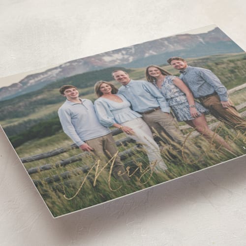 This is a winter foil stamped holiday cards with foil pressed by Morgan Kendall called modern traditionalist printing on signature in grand