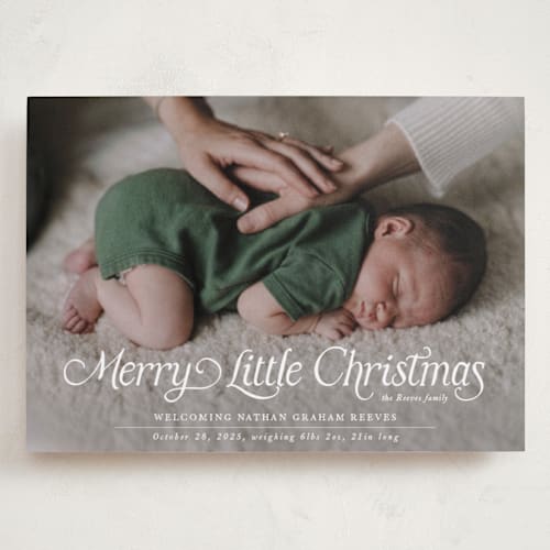 This is a sugar babys first christmas with standard by Jenna Holcomb called our merry little christmas printing on recycled smooth signature in grand