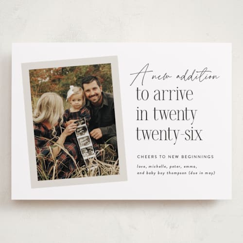 This is a winter babys first christmas with standard by Heather Schertzer called new addition printing on recycled smooth signature in grand