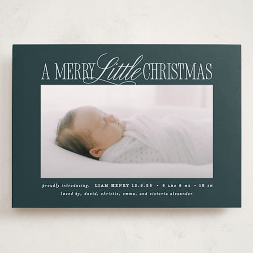 This is a frost babys first christmas with standard by Brooke Chandler called littlest christmas printing on recycled smooth signature in grand