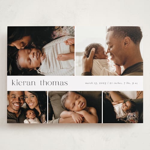 This is a onyx grand birth announcements with standard by chocomocacino called concha printing on smooth signature in grand