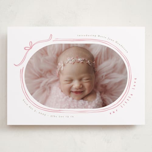 This is a gumdrop grand birth announcements with standard by Creo Study called bundle of joy printing on recycled smooth signature in grand