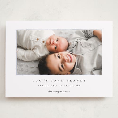 This is a shadow grand birth announcements with standard by Kasia Labocki called border printing on recycled smooth signature in grand