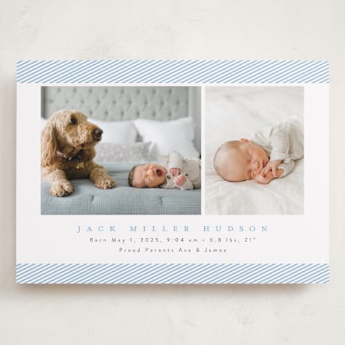 This is a sky grand birth announcements with standard by Nicoletta Savod called sweet one printing on smooth signature in grand