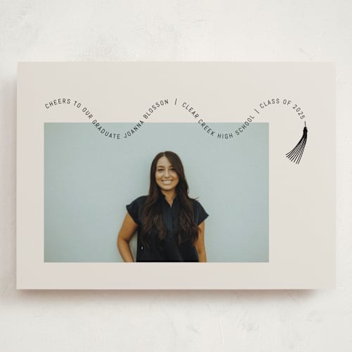 This is a nero graduation announcements with standard by Pati Cascino called celebra printing on recycled smooth signature in grand