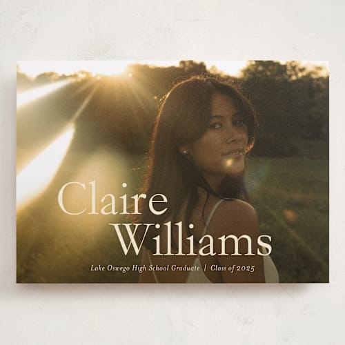 This is a milk graduation announcements with standard by Ani Somi called california printing on recycled smooth signature in grand