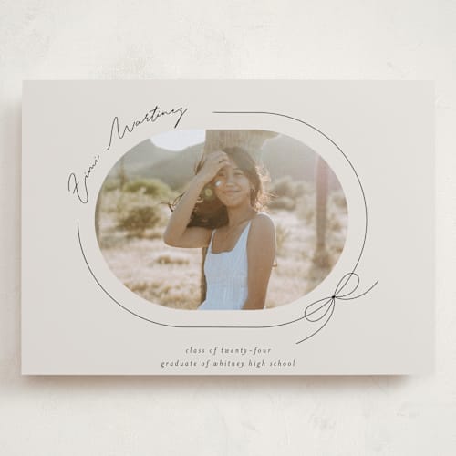 This is a latte graduation announcements with standard by Blustery August called etna printing on recycled smooth signature in grand