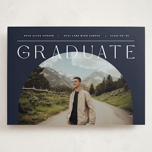 This is a twilight graduation announcements with standard by Pixel and Hank called vision printing on recycled smooth signature in grand