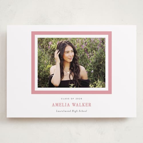 This is a peony graduation announcements with standard by Sara Hicks Malone called charm printing on recycled smooth signature in grand