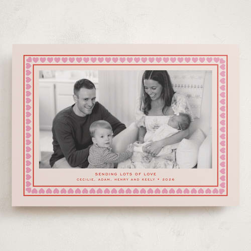 This is a strawberry valentines day with standard by Megan Davis called hygge printing on recycled smooth signature in grand