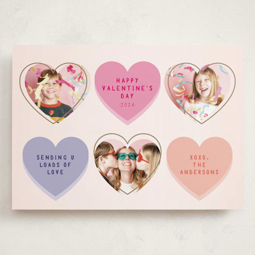 This is a creamsicle valentines day with standard by Tiffany Taylor called convo trio printing on recycled smooth signature in grand