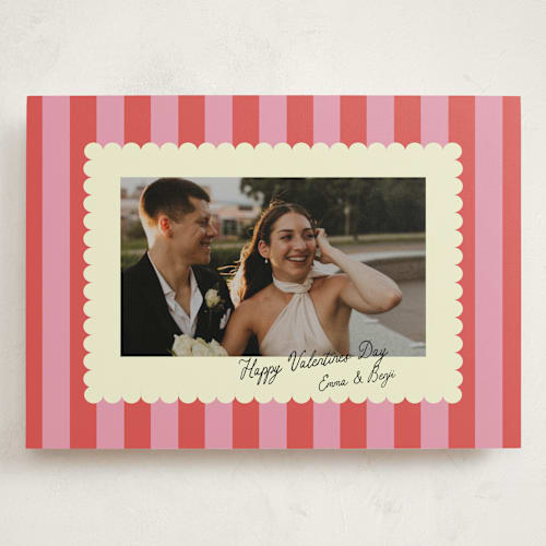 This is a raspberry valentines day with standard by Helena Vitto called nice stripes printing on recycled smooth signature in grand