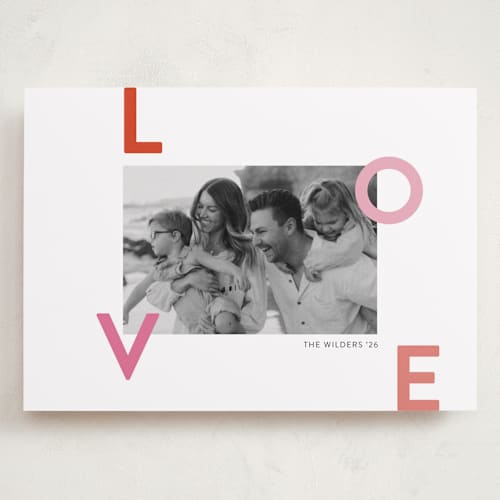 This is a berry valentines day with standard by Morgan Kendall called scattered printing on recycled smooth signature in grand