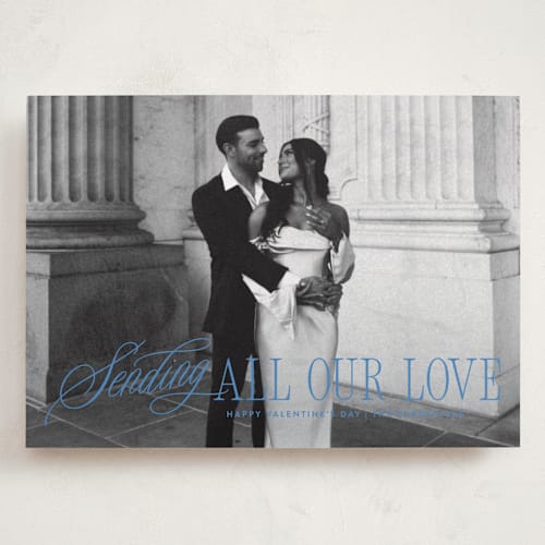 This is a sky valentines day with standard by Jackie Crawford called sending script printing on recycled smooth signature in grand