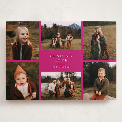 This is a fuschia valentines day with standard by Juneau Designs called a taste of christmas printing on recycled smooth signature in grand