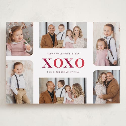 This is a merlot valentines day with standard by Hooray Creative called xoxo delivery printing on recycled smooth signature in grand