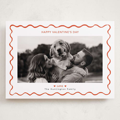 This is a cotton valentines day with standard by Cass Loh called handdrawn wavy border printing on recycled smooth signature in grand