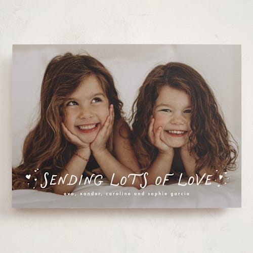 This is a cloud valentines day with standard by Lea Delaveris called sending lots of love printing on recycled smooth signature in grand