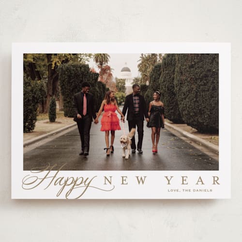 This is a honey holiday photo cards with standard by Carolyn MacLaren called footnote printing on recycled smooth signature in grand