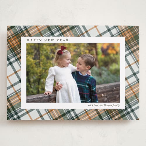 This is a spice holiday photo cards with standard by Yaling Hou Suzuki called heartwarming printing on recycled smooth signature in grand