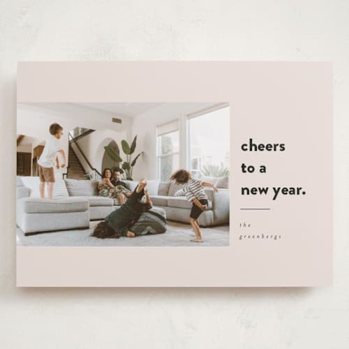 This is a blush holiday photo cards with standard by Iveta Angelova called messy & bright printing on recycled smooth signature in grand