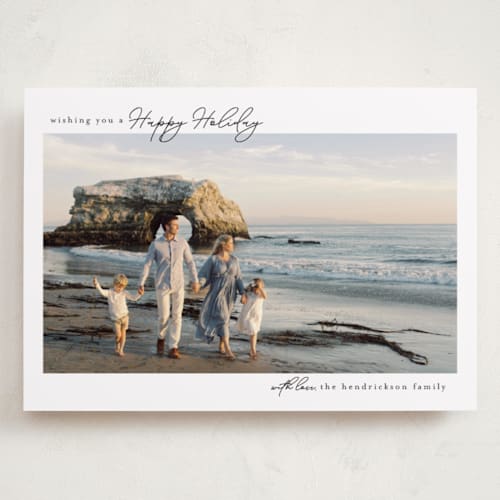 This is a snowflake holiday photo cards with standard by Chris Griffith called holiday fun printing on recycled smooth signature in grand