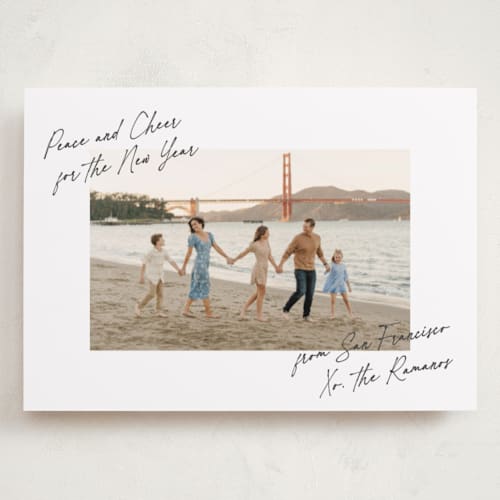 This is a vanilla holiday photo cards with standard by Creo Study called written it printing on recycled smooth signature in grand