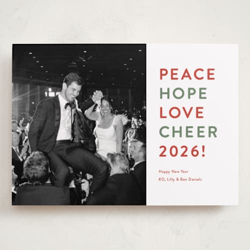 This is a tomato basil holiday photo cards with standard by Carolyn MacLaren called classic fun printing on recycled smooth signature in grand