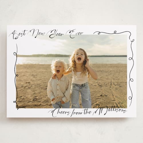 This is a snow holiday photo cards with standard by Jenna Holcomb called hark! printing on recycled smooth signature in grand