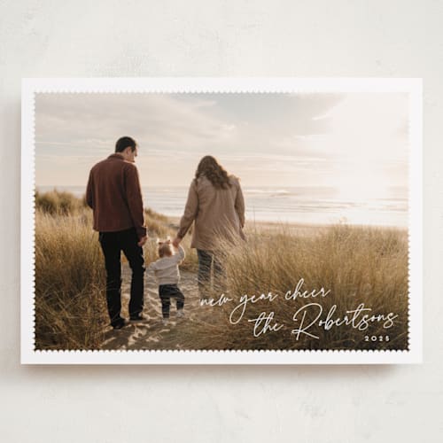 This is a marshmallow holiday photo cards with standard by Tamara Hilje called rubrica printing on recycled smooth signature in grand