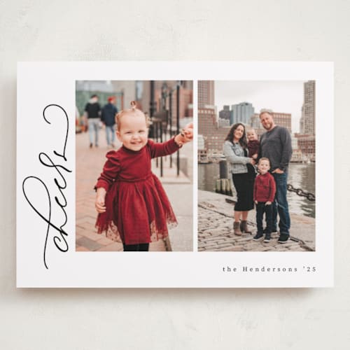 This is a snow holiday photo cards with standard by letterfix called all rejoice printing on recycled smooth signature in grand