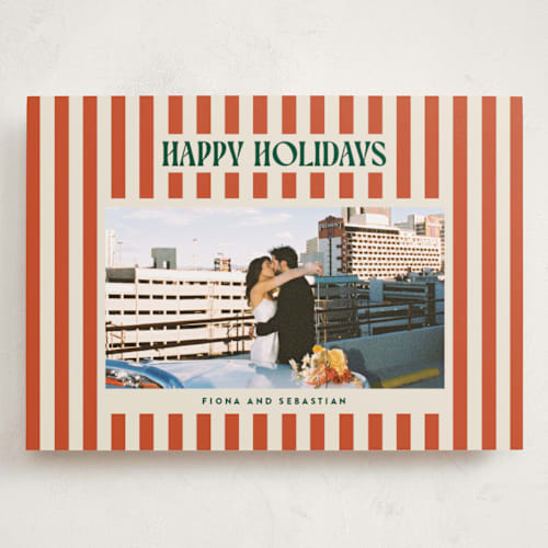 This is a mistletoe holiday photo cards with standard by Ekko Studio called bold & bright printing on recycled smooth signature in grand