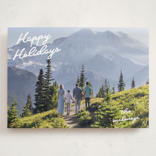 This is a snow holiday photo cards with standard by Tennie and Co. called squiggles printing on recycled smooth signature in grand