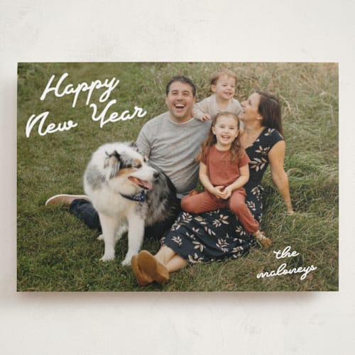 This is a snow holiday photo cards with standard by Tennie and Co. called squiggles printing on recycled smooth signature in grand