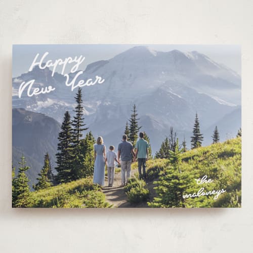 This is a snow holiday photo cards with standard by Tennie and Co. called squiggles printing on recycled smooth signature in grand