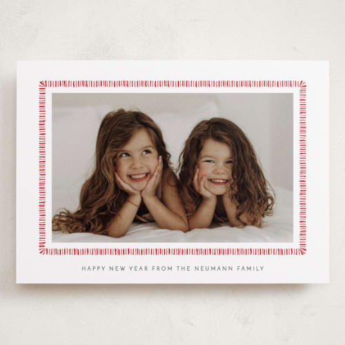 This is a candy cane holiday photo cards with standard by Sara Hicks Malone called biscuit printing on recycled smooth signature in grand