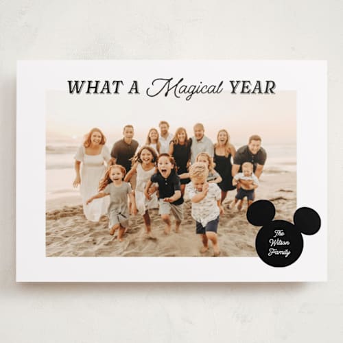 This is a ink holiday photo cards with standard by Mackenzie Clarken called magical year printing on recycled smooth signature in grand