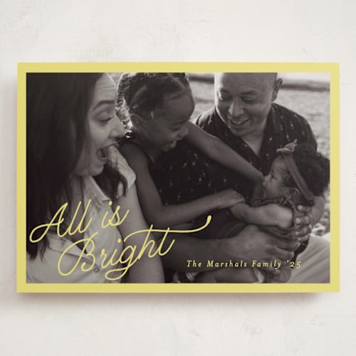 This is a shine star holiday photo cards with standard by Pati Cascino called all is bright! printing on recycled smooth signature in grand