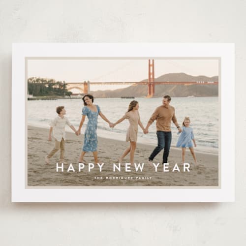 This is a cloud holiday photo cards with standard by Wildfield Paper Co called skyline printing on recycled smooth signature in grand