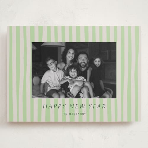 This is a sage holiday photo cards with standard by Alicia Schultz called soft ambience printing on recycled smooth signature in grand