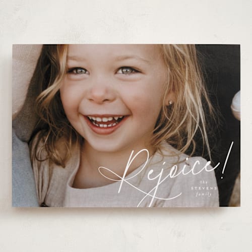 This is a snow holiday photo cards with standard by Leia Matt called joyful expression printing on recycled smooth signature in grand