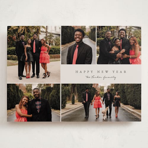 This is a pine holiday photo cards with standard by Brianne Larsen called simple five printing on recycled smooth signature in grand