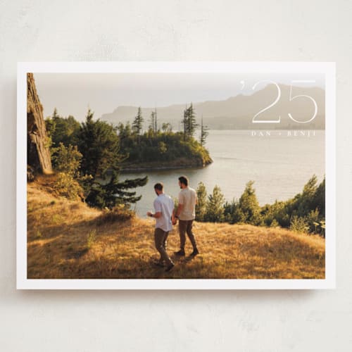 This is a frost holiday photo cards with standard by Adelyn T. called quiet morning printing on recycled smooth signature in grand