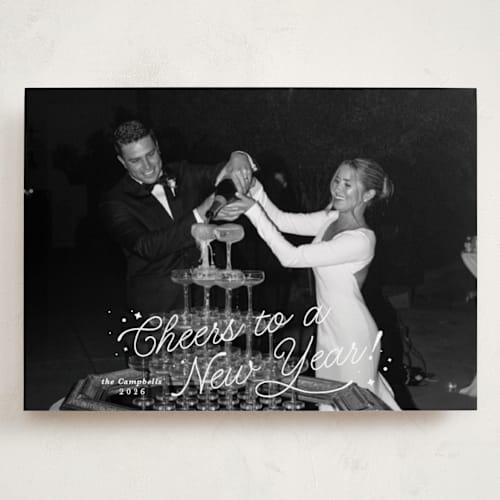 This is a snow holiday photo cards with standard by Kate Ahn called lively note printing on recycled smooth signature in grand