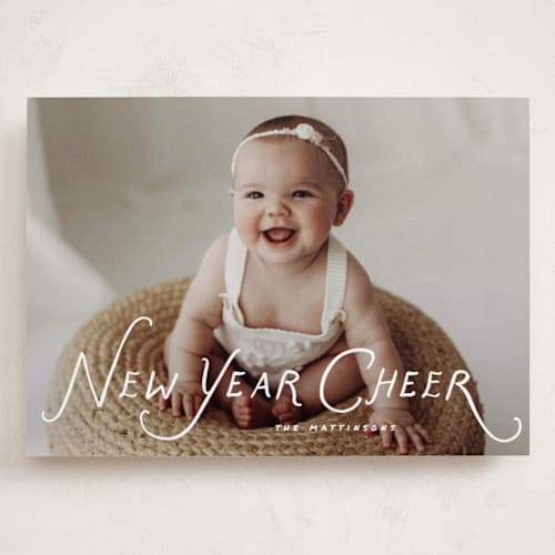 This is a snow holiday photo cards with standard by Everett Paper Goods called dolce printing on recycled smooth signature in grand